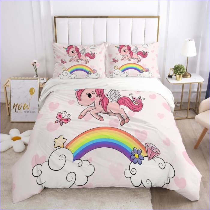 Housse de Couette petite Licorne Manga Rose