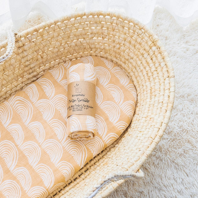 Plaid Bébé Marron à demi cercle Blanc