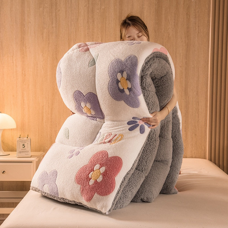 Couette Polaire Blanche, Rose et Violette