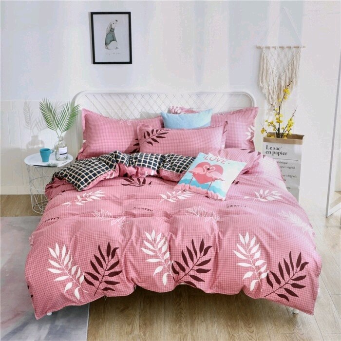 Ensemble de Literie Scandinave Réversible Rose