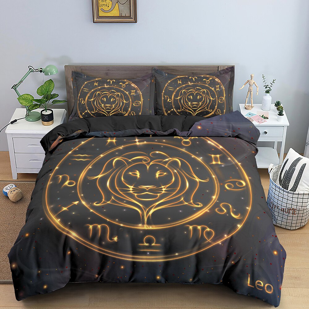 Housse De Couette Astrologique Lion En Feu