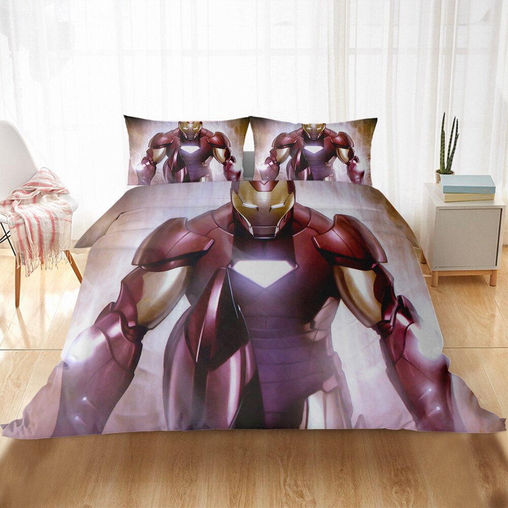 Housse De Couette Avengers Iron Man Blanche