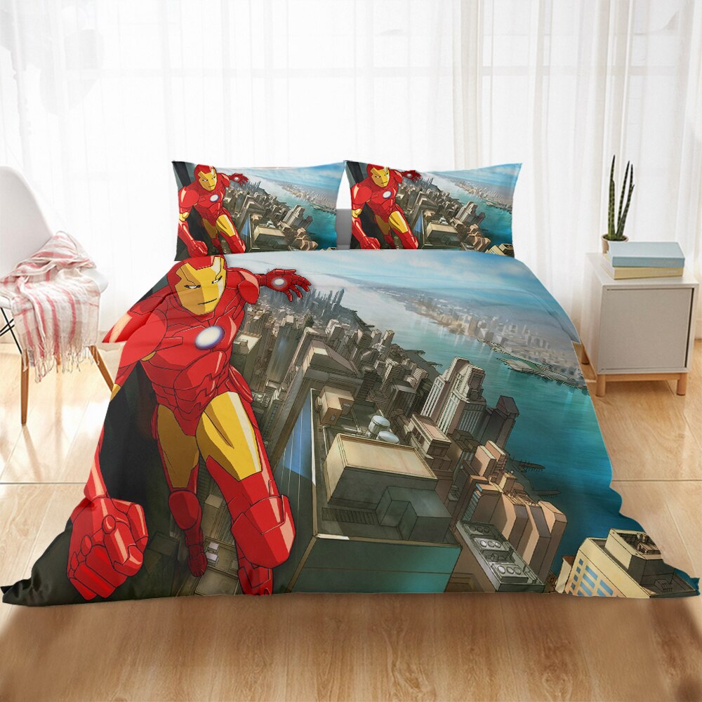 Housse De Couette Avengers Iron Man Dessin Animé