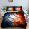 Housse De Couette Balle Baseball Eau Et Feu