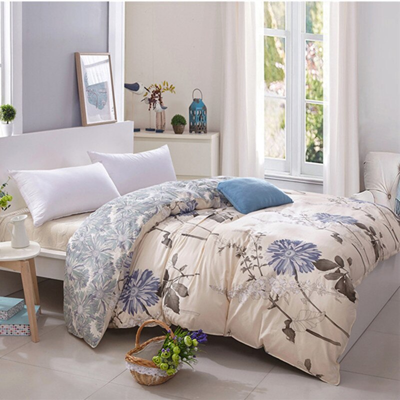 Housse De Couette Beige A Fleurs