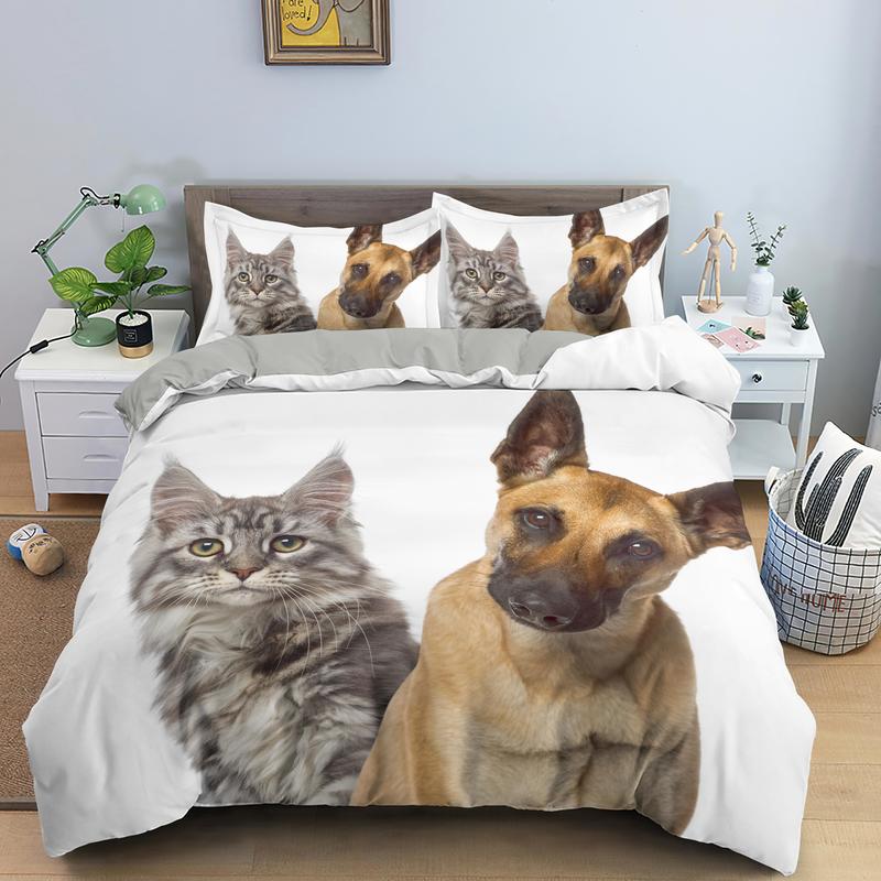 Housse De Couette Berger Allemand Et Chat