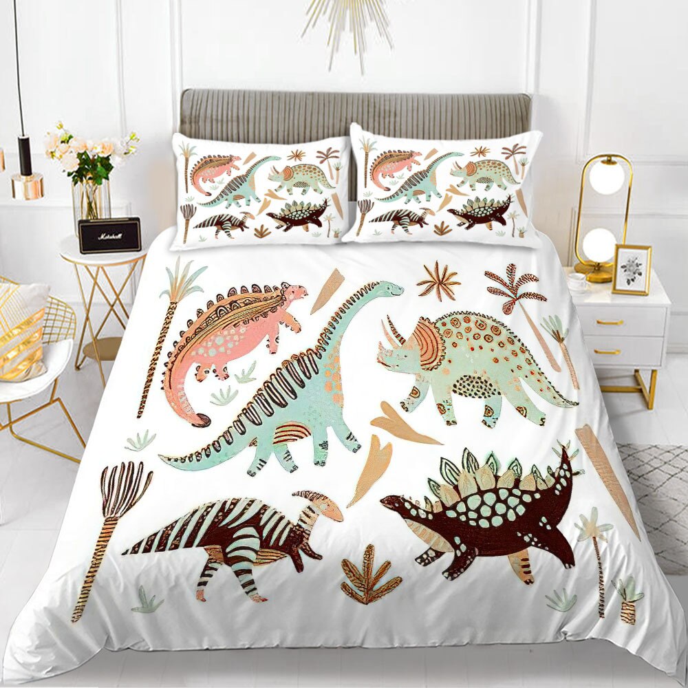 Housse De Couette Blanche Dinosaure