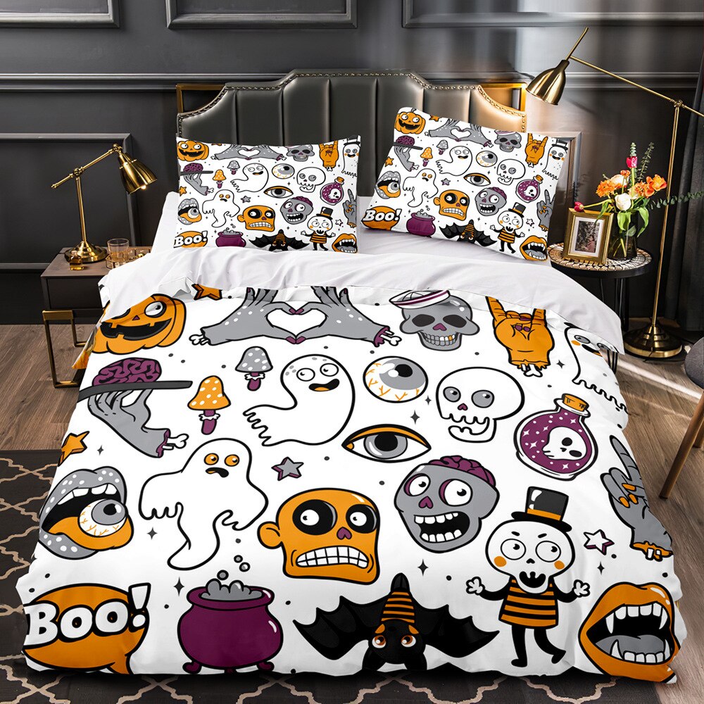 Housse De Couette Blanche Halloween pour Enfant