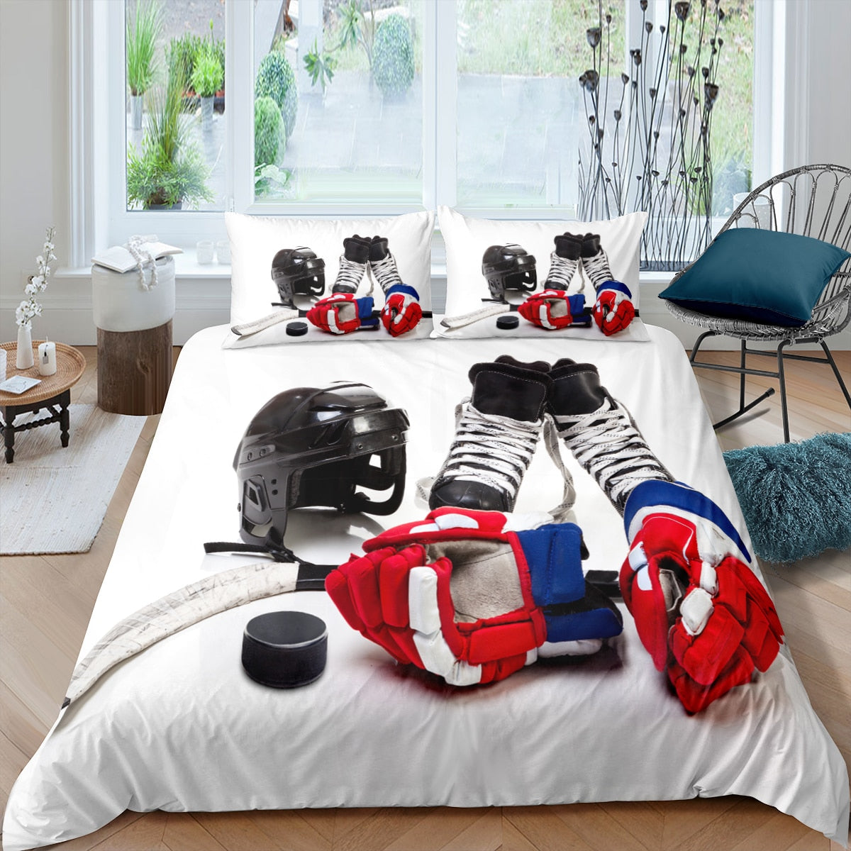 Housse De Couette Blanche Hockey Sur Glace