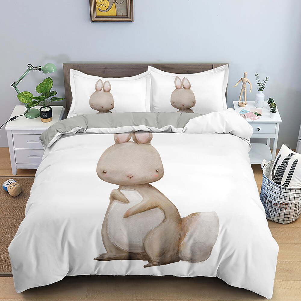 Housse De Couette Blanche Lapin Pour Enfant