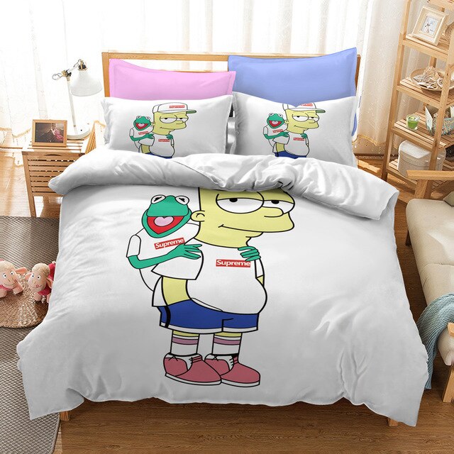 Housse De Couette Blanche Les Simpson Bart