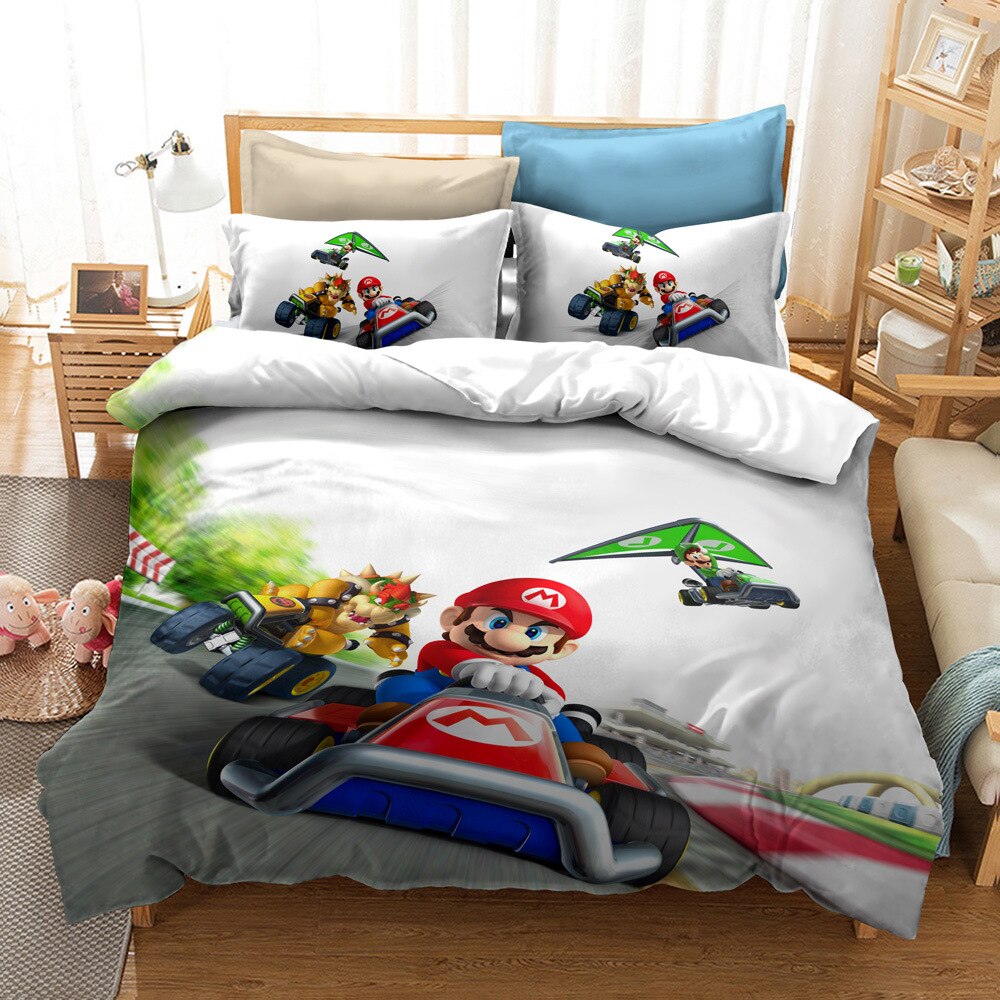 Housse De Couette Blanche Mario Kart