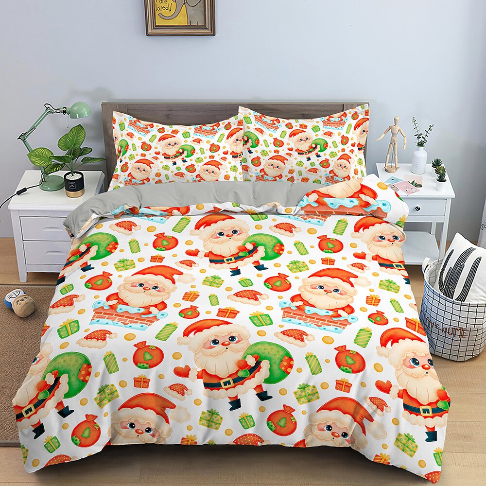 Housse De Couette Blanche Père Noel