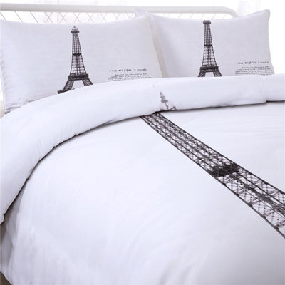 Housse De Couette Blanche Tour Eiffel