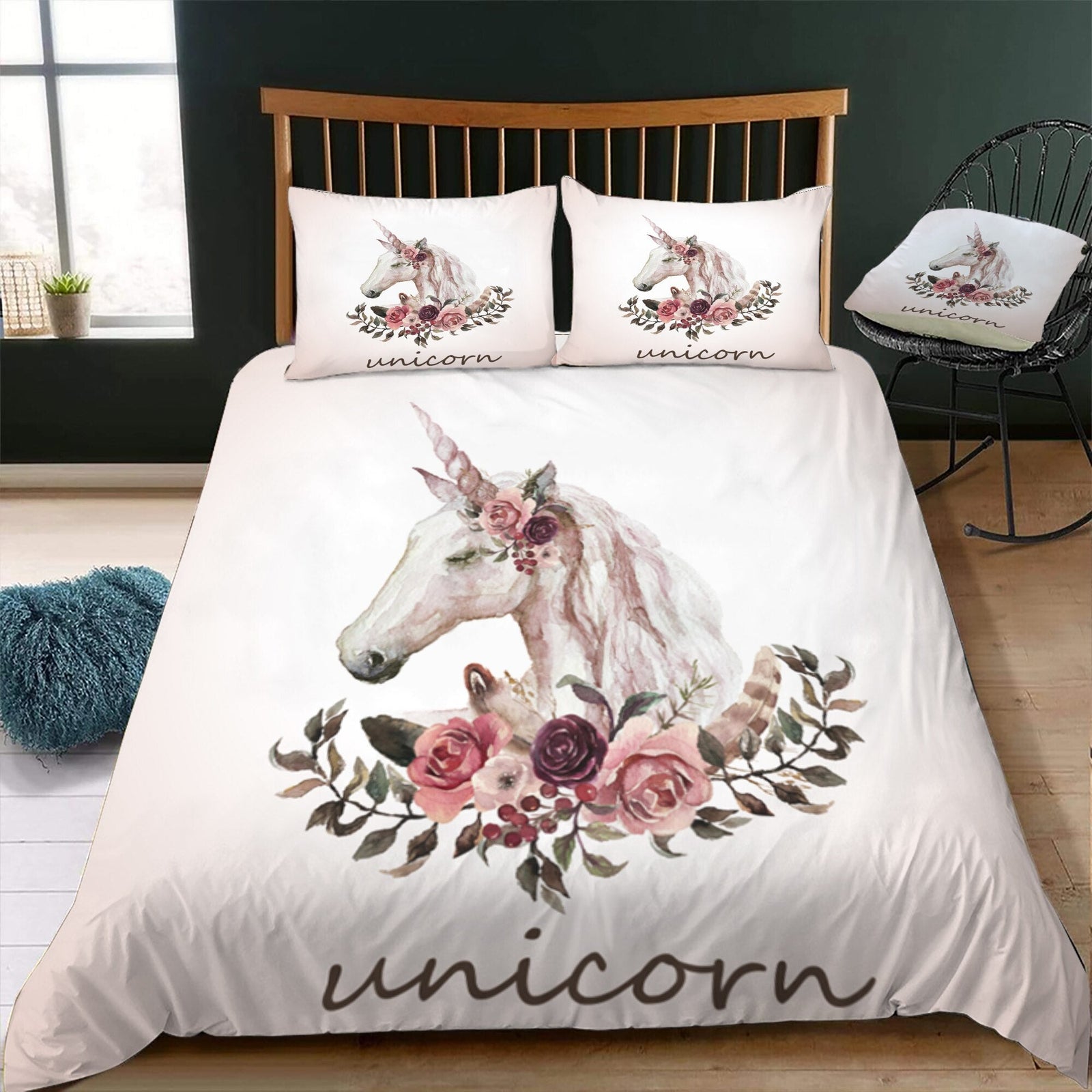 Housse De Couette Blanche Unicorn