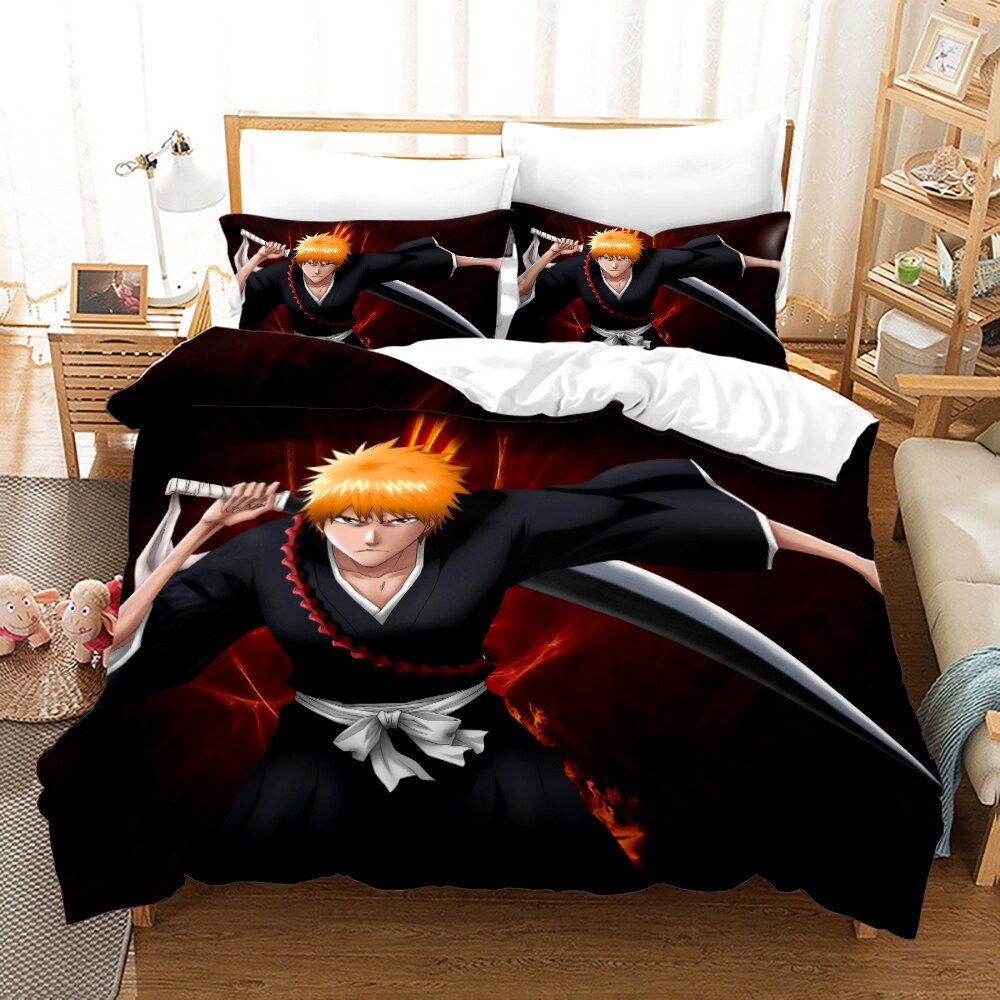 Housse De Couette Bleach Noire et Rouge