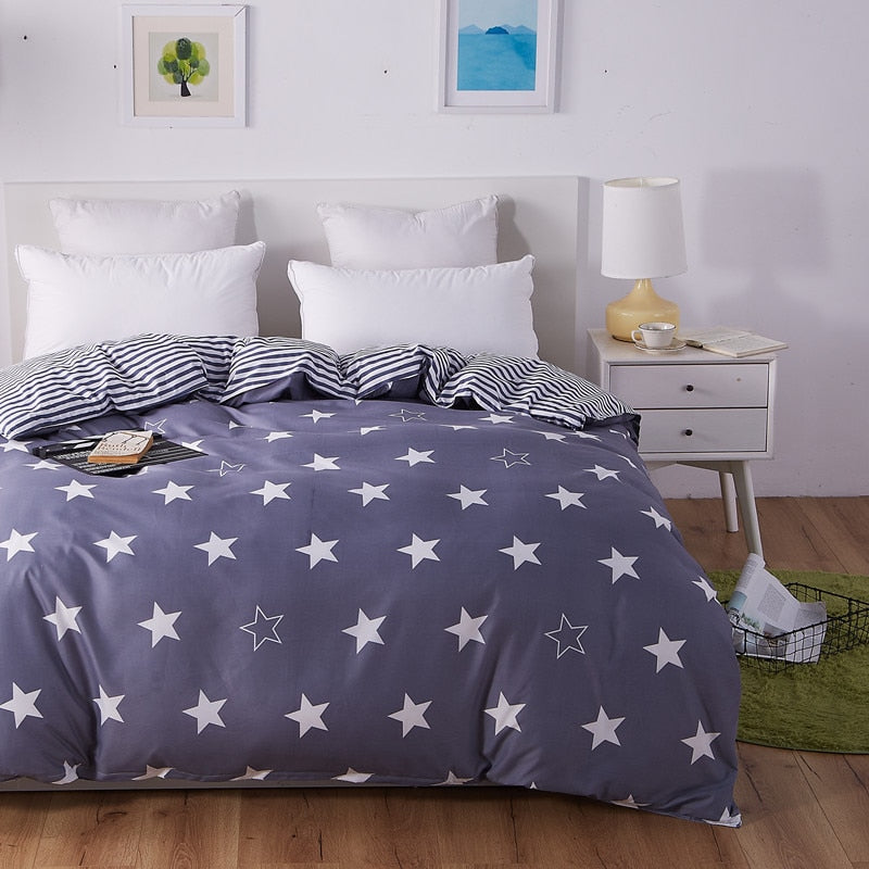 Housse De Couette Bleue A Etoile