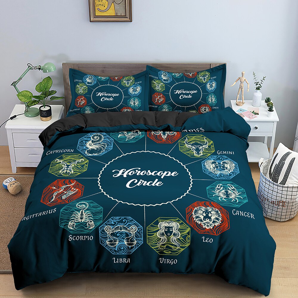 Housse De Couette Bleue Signe Astrologique