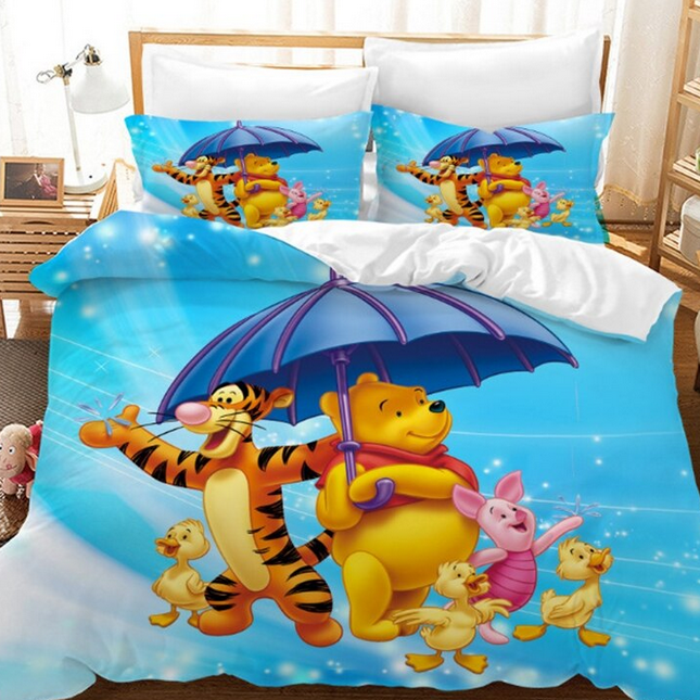 Housse De Couette Bleue Winnie L'Ourson Et Les Canards