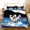 Housse De Couette Chevaux Blancs Mer