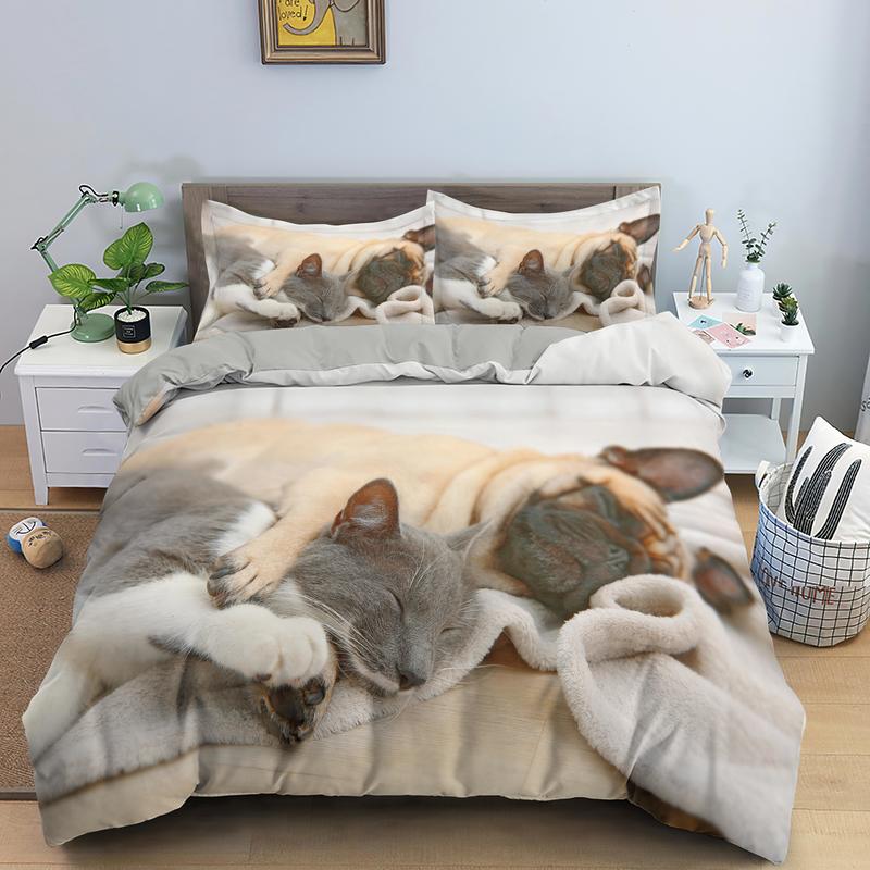 Housse De Couette Chien Et Chat Câlin