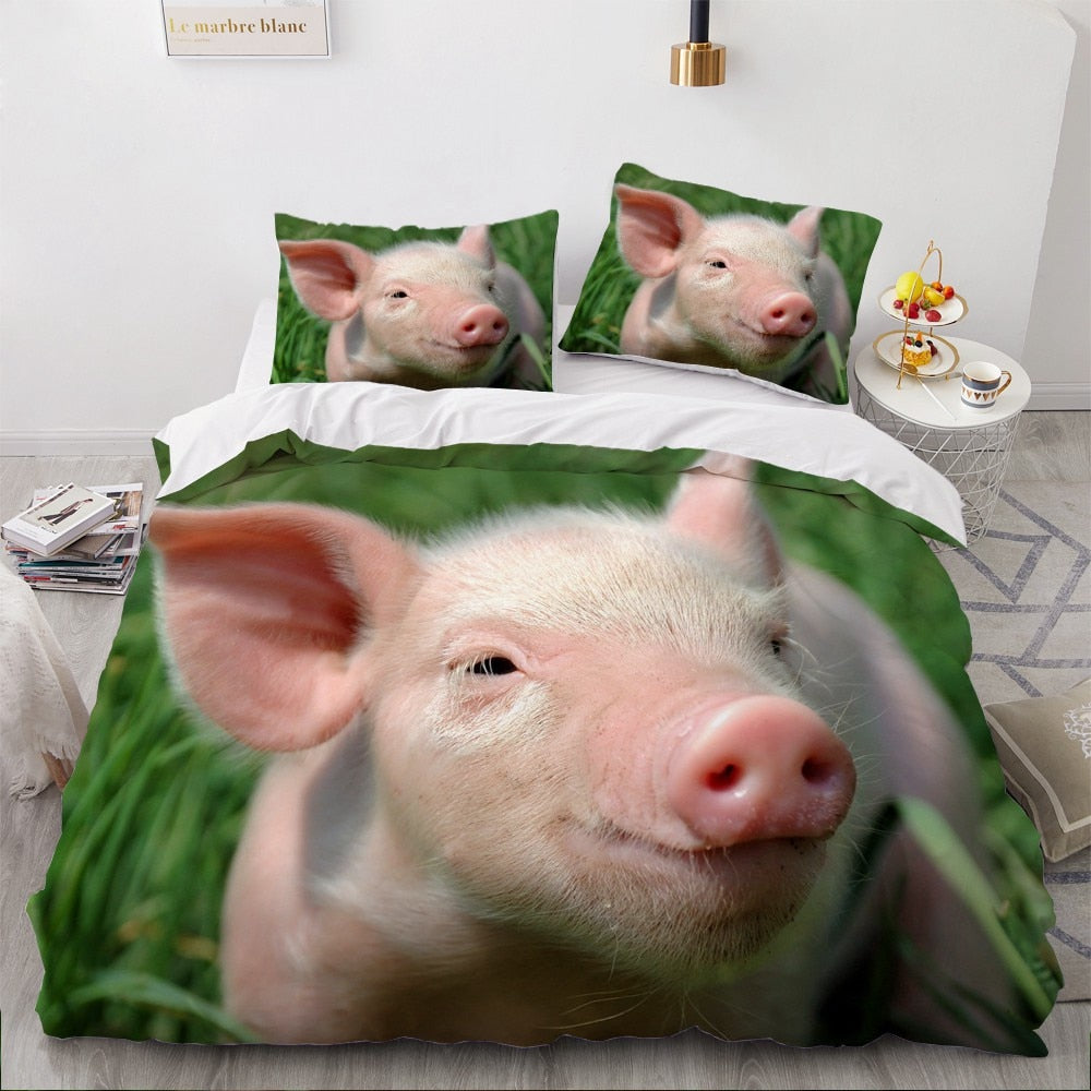 Housse De Couette Cochon Herbe