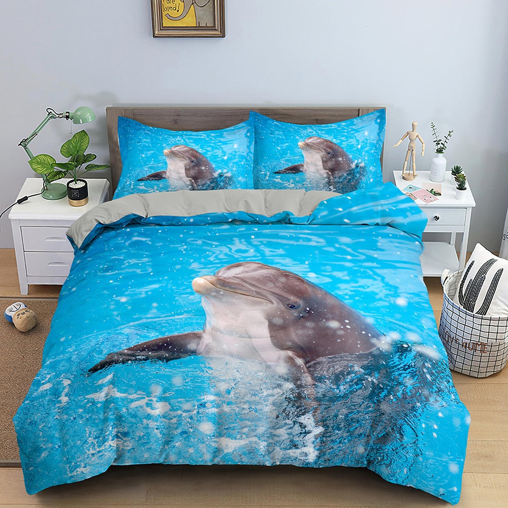 Housse De Couette Dauphin Eau