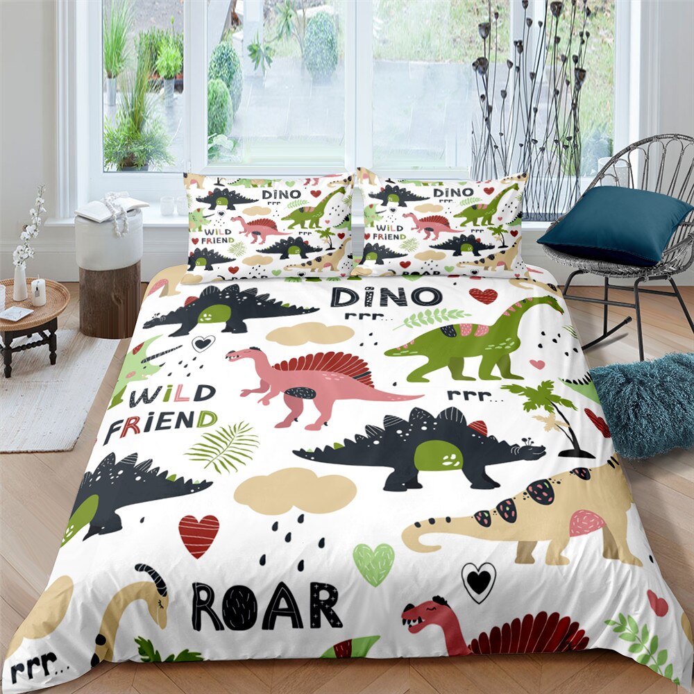 Housse De Couette Dessins De Dinosaures Pour Enfant