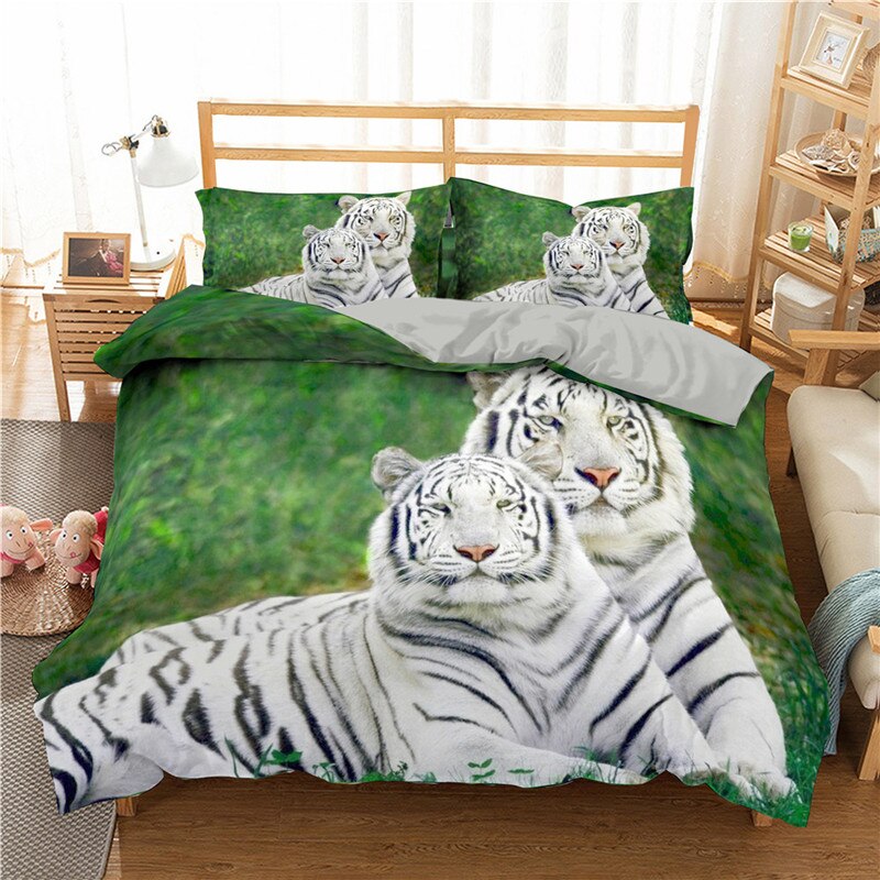 Housse De Couette Deux Tigres Blancs