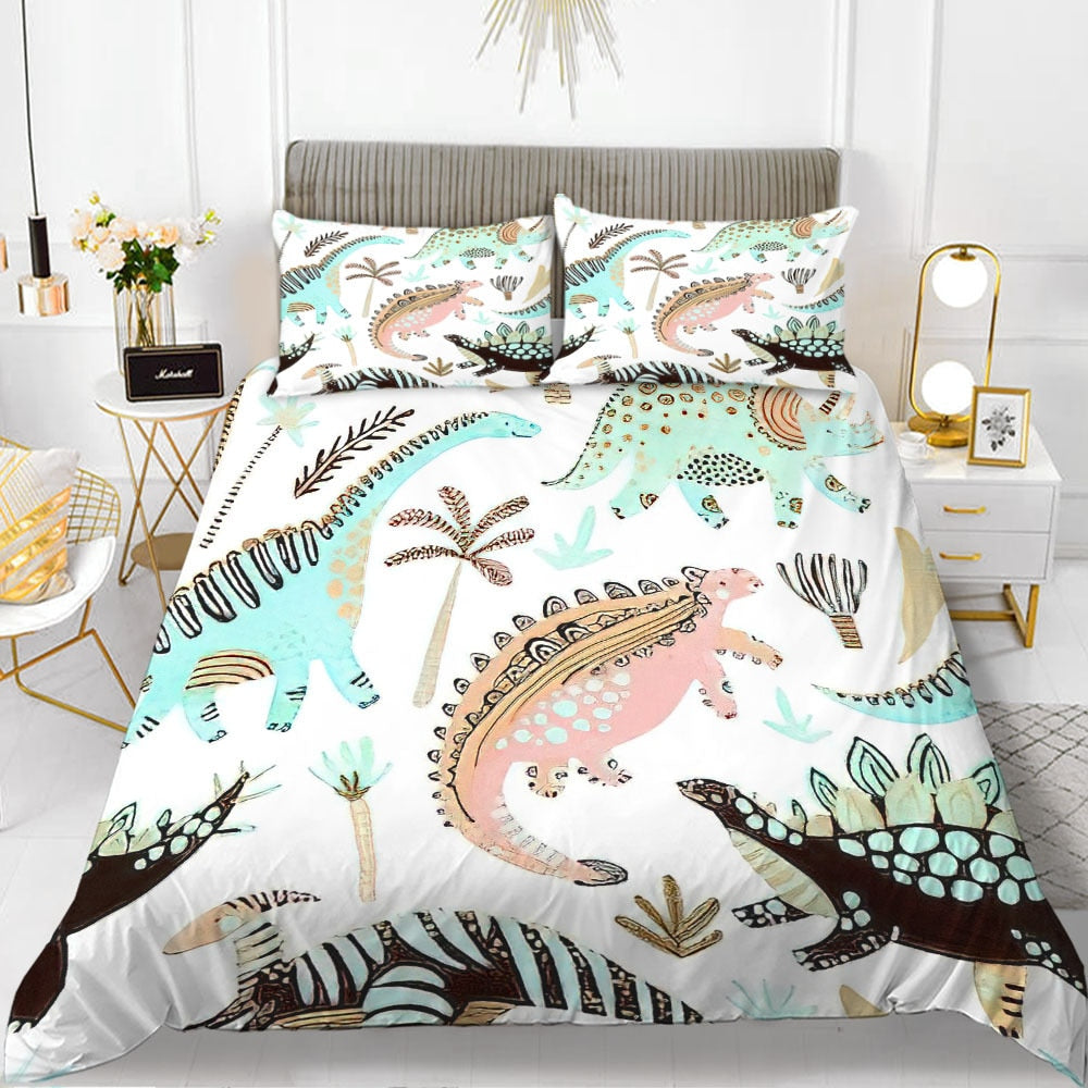 Housse De Couette Dinosaures Bleus Pour Enfant