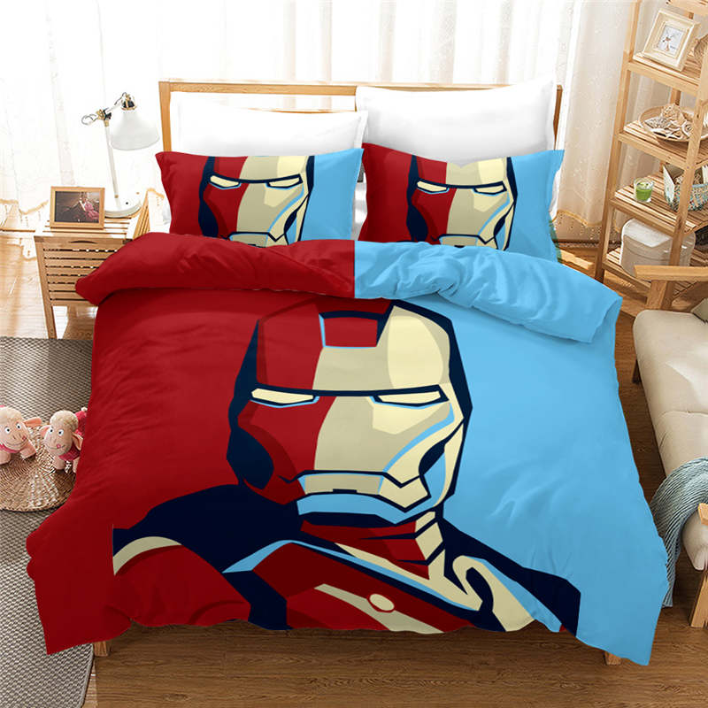 Housse De Couette Disney Marvel Iron Man Rouge Et Bleue