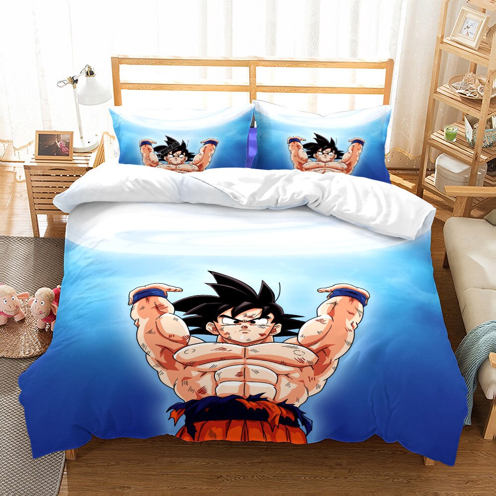 Housse De Couette Dragon Ball Bleue San Goku