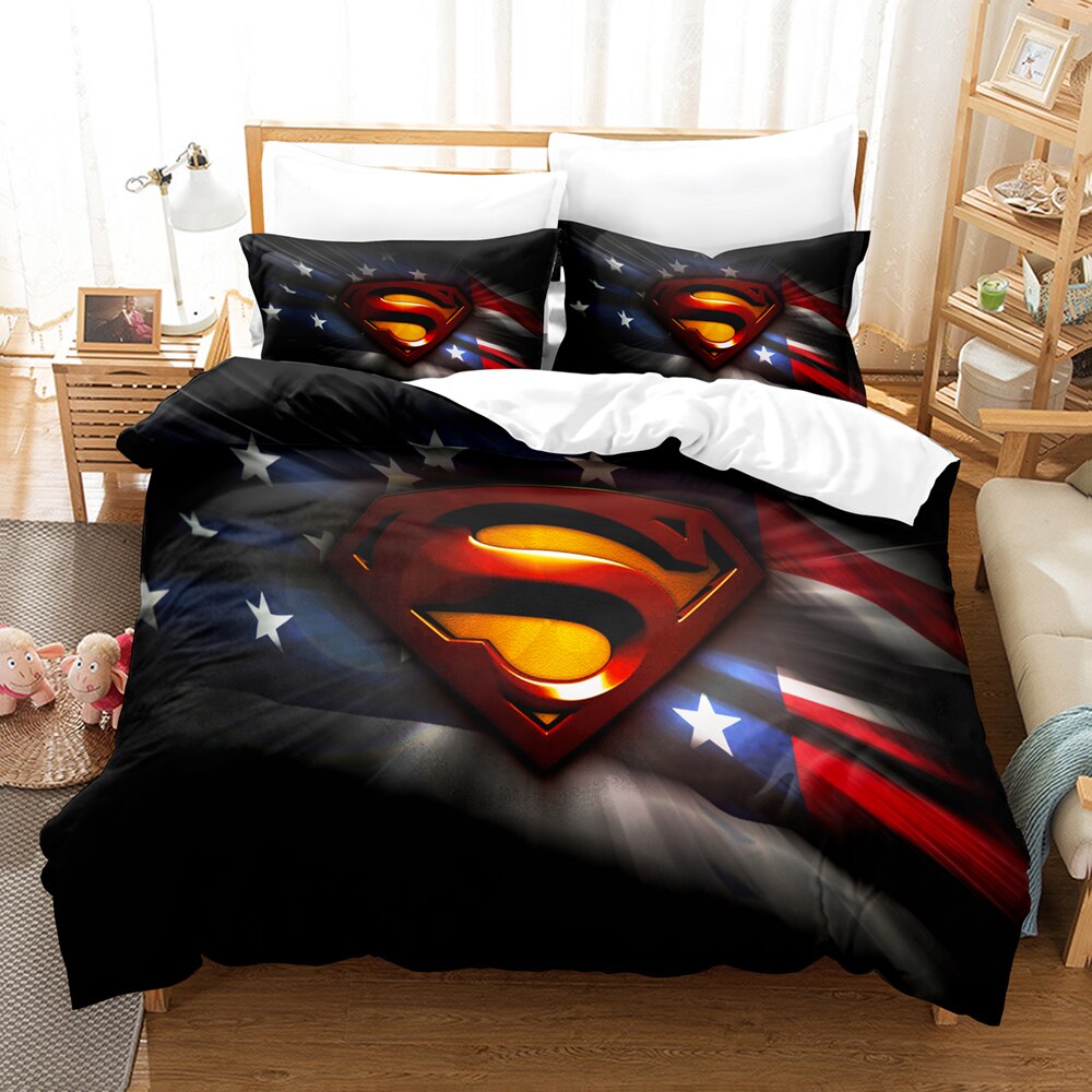Housse De Couette Drapeau Etats-Unis Superman