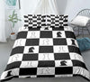 Housse De Couette Echec Noir Et Blanc