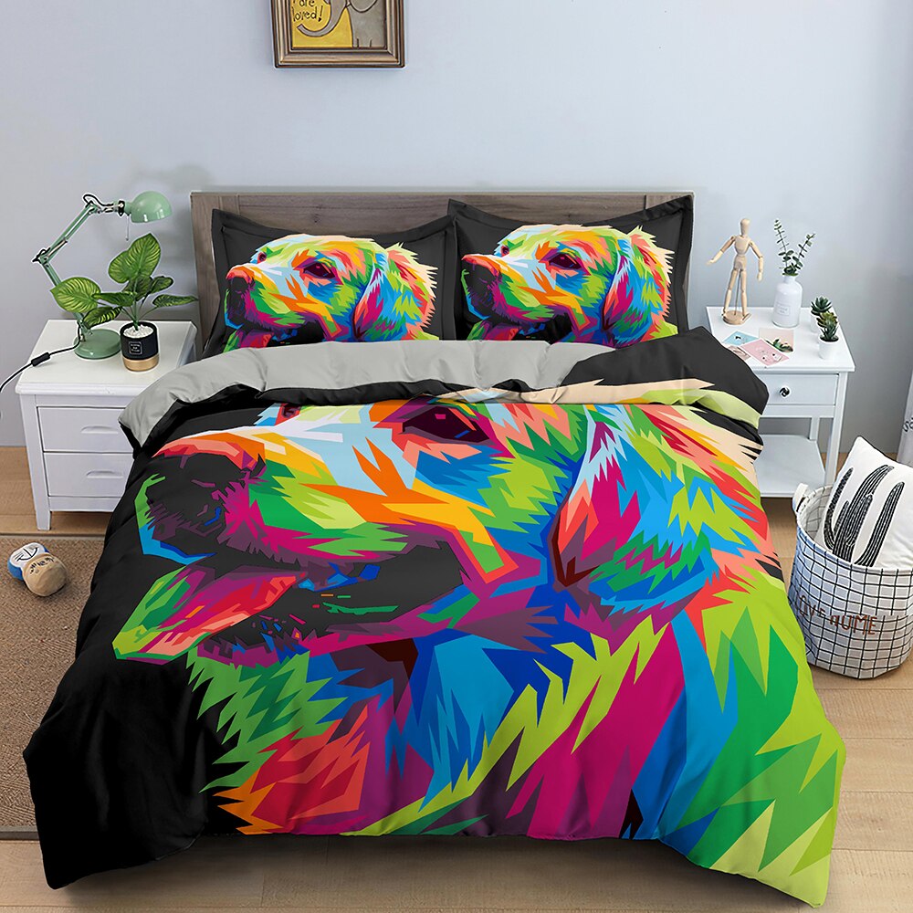 Housse De Couette Golden Retriever Multicolore