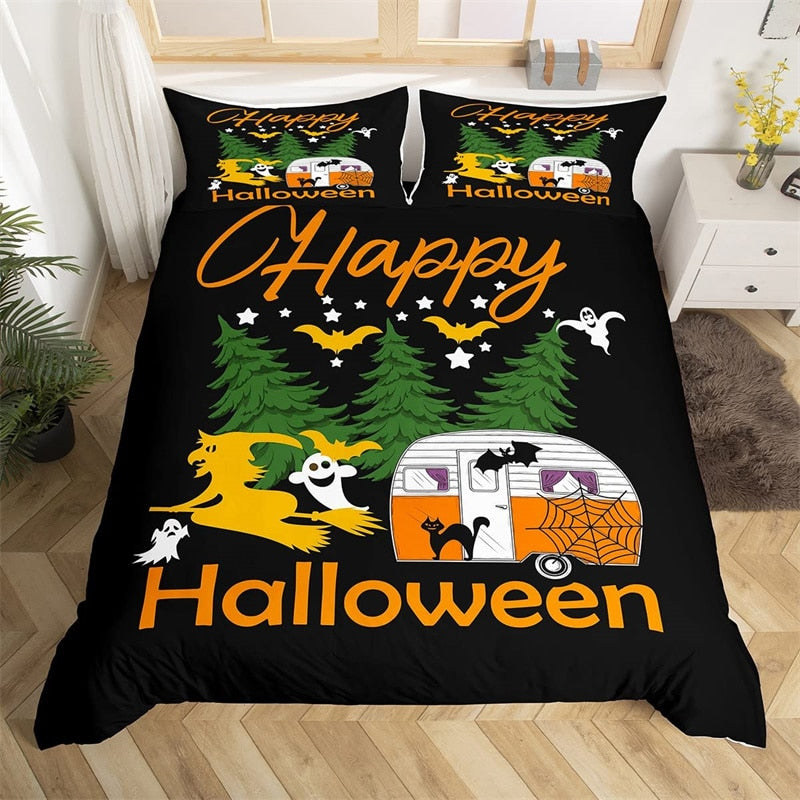 Housse De Couette Happy Halloween Noir