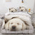 Housse De Couette Labrador Blanc Endormi