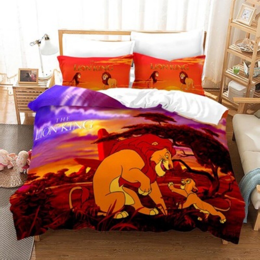 Housse De Couette Le Roi Lion Simba Joue Avec Mufasa