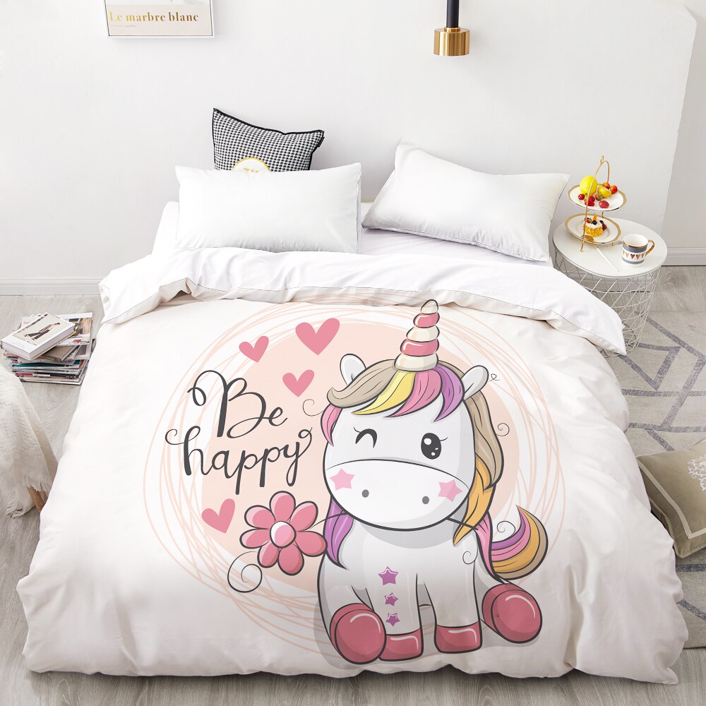Housse De Couette Licorne Petite Fille