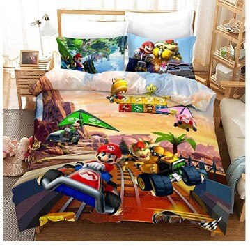 Housse De Couette Mario Et Bowser En Kart