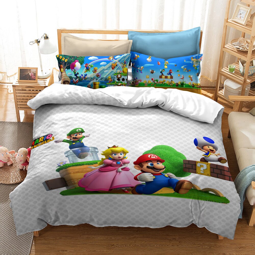 Housse De Couette Mario Et Peach