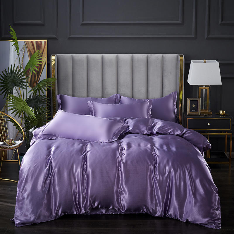 Housse De Couette Mauve Satin Pas Cher