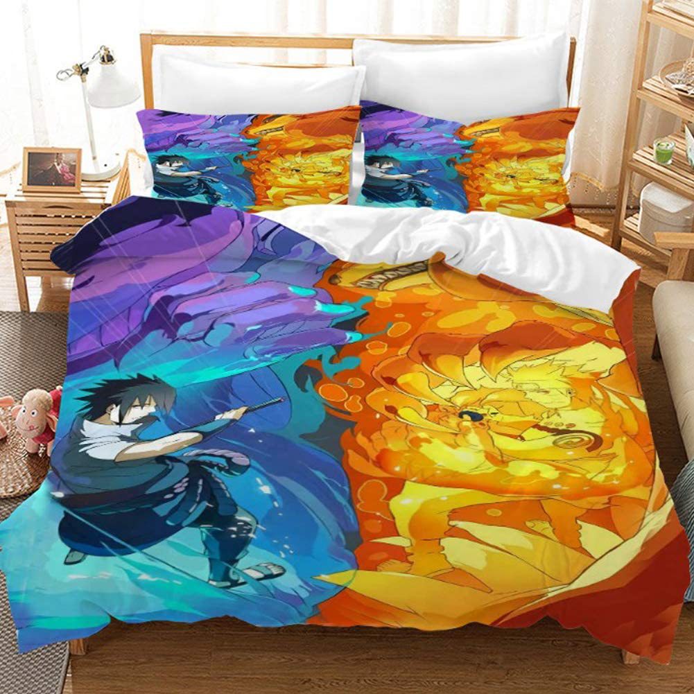 Housse De Couette Naruto Orange Et Bleue