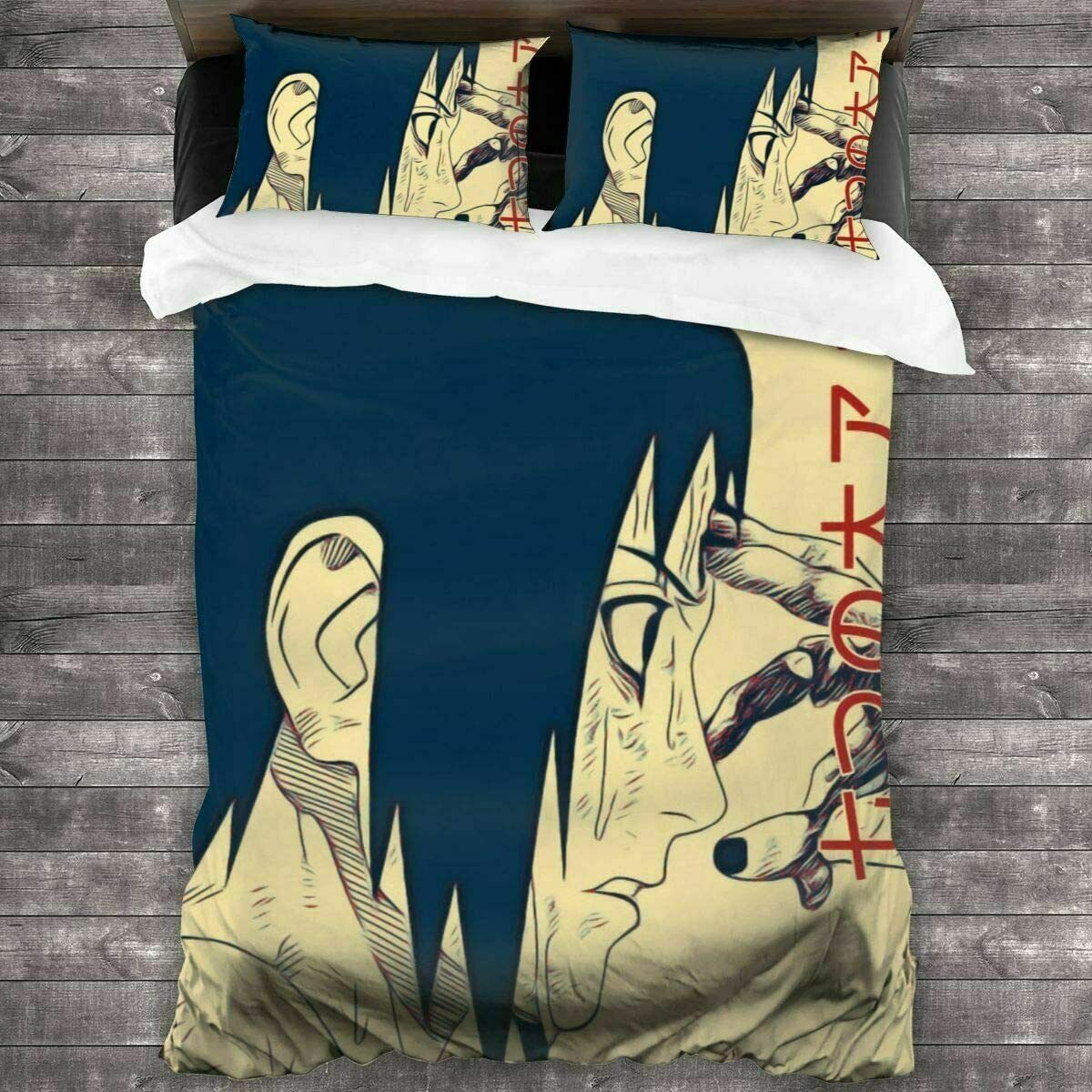 Housse De Couette Naruto Sasuke Blanche Et Bleue