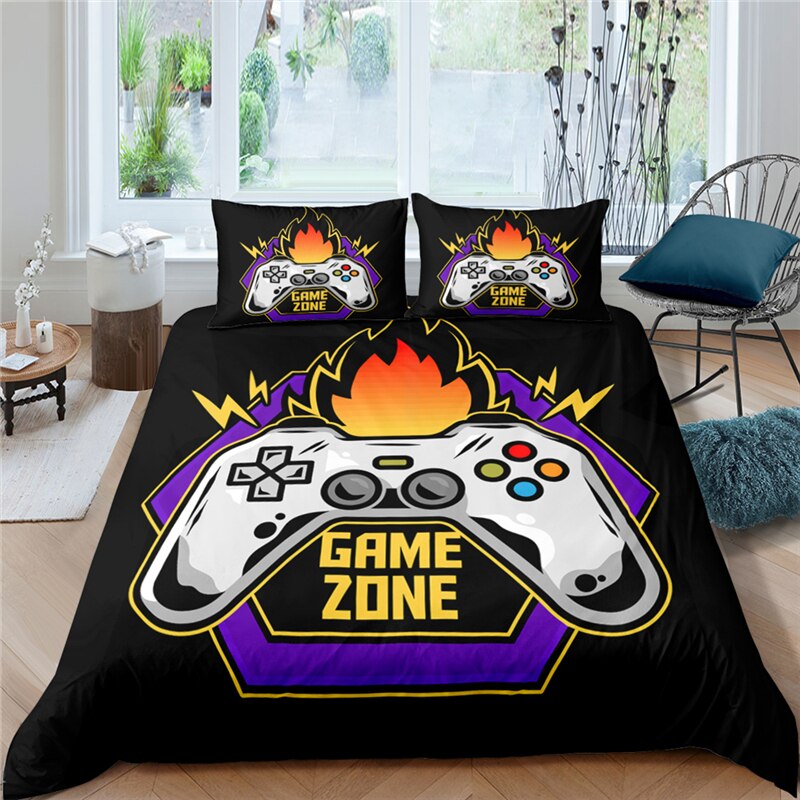 Housse De Couette Noire Gaming Game Zone