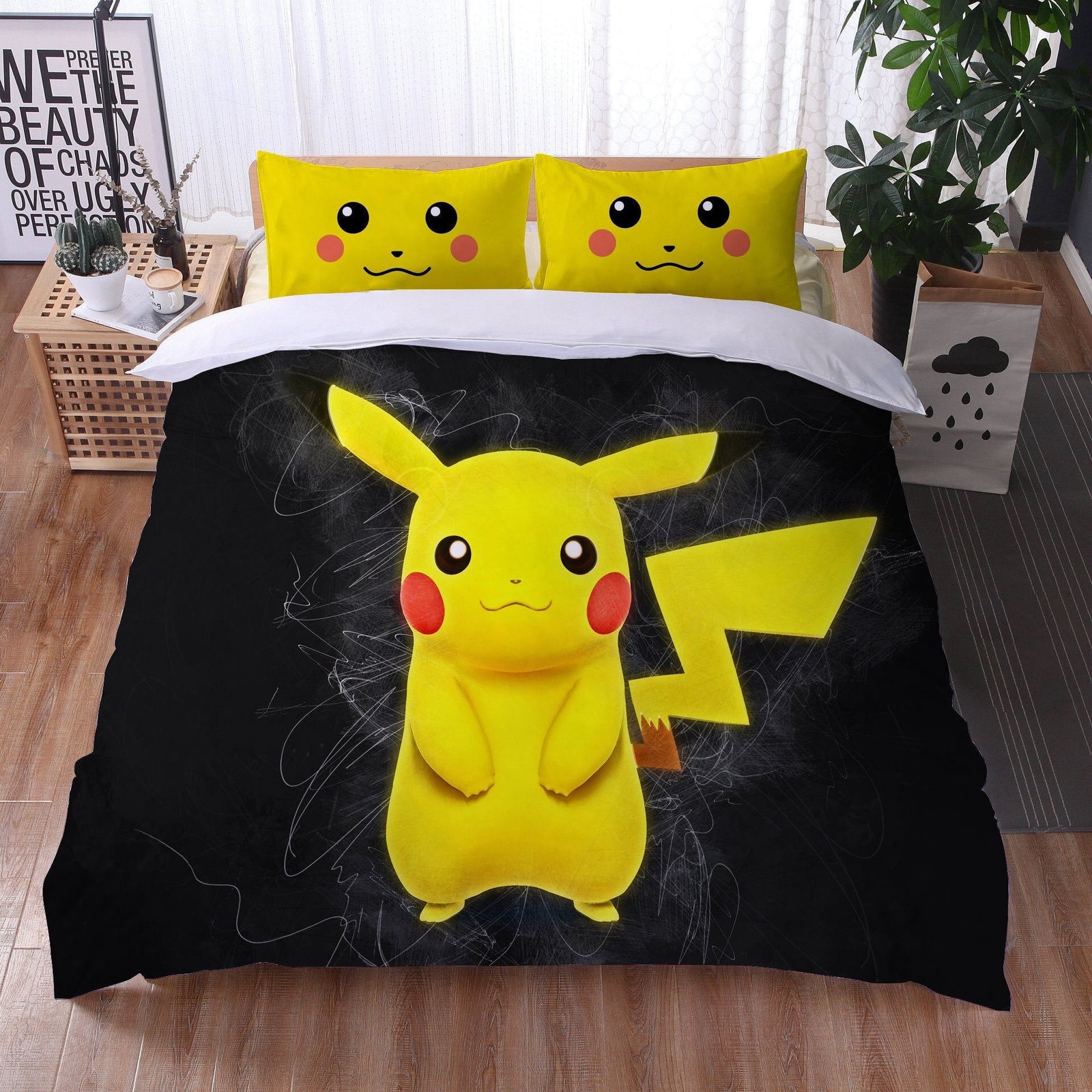 Housse De Couette Noire Pokémon Pikachu