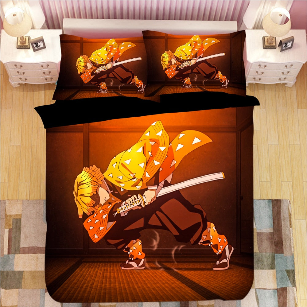 Housse De Couette Orange Demon Slayer Zenistu