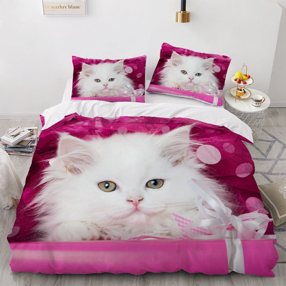 Housse De Couette Rose Chat Maine Coon