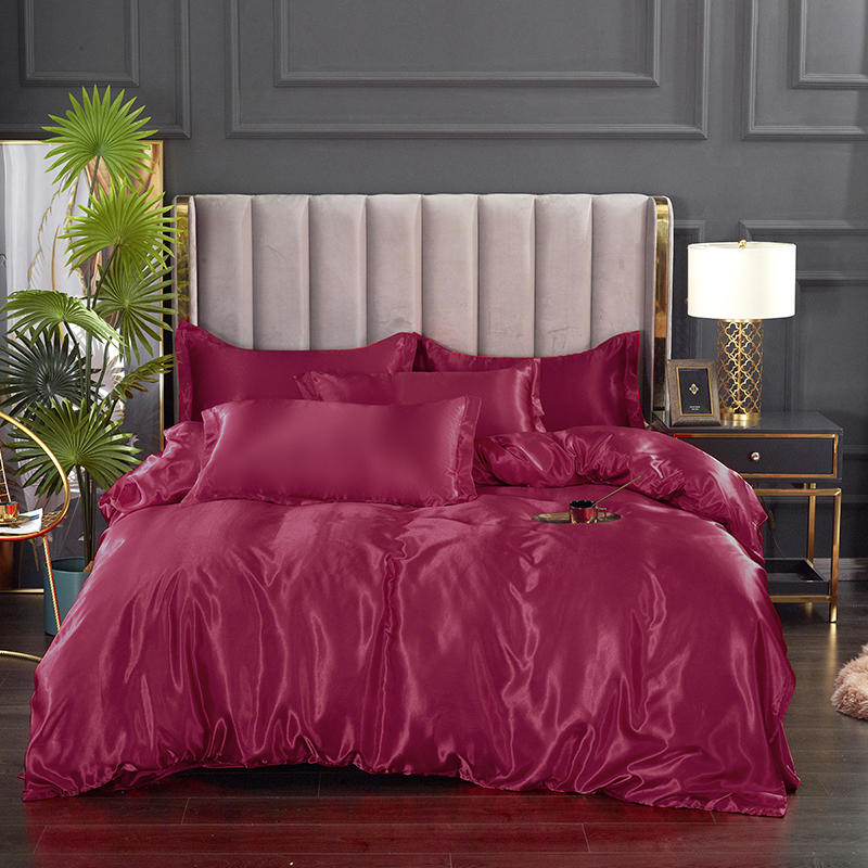 Housse De Couette Rose Foncé Satin