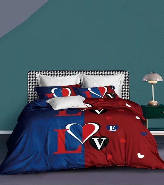 Housse De Couette Rouge Et Bleue Love